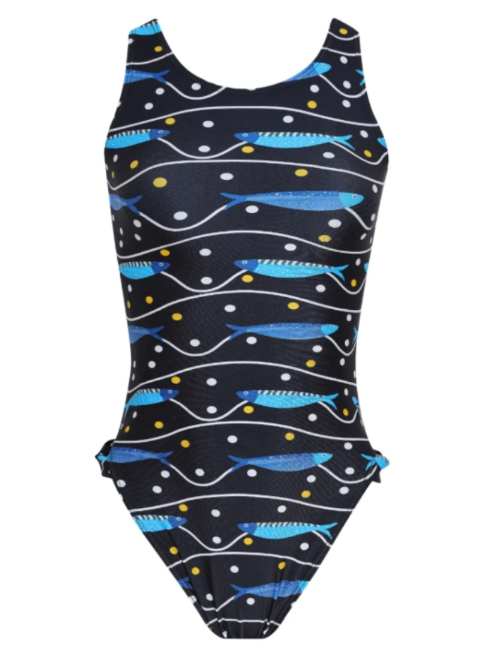 ολόσωμο μαγιό με sardine print