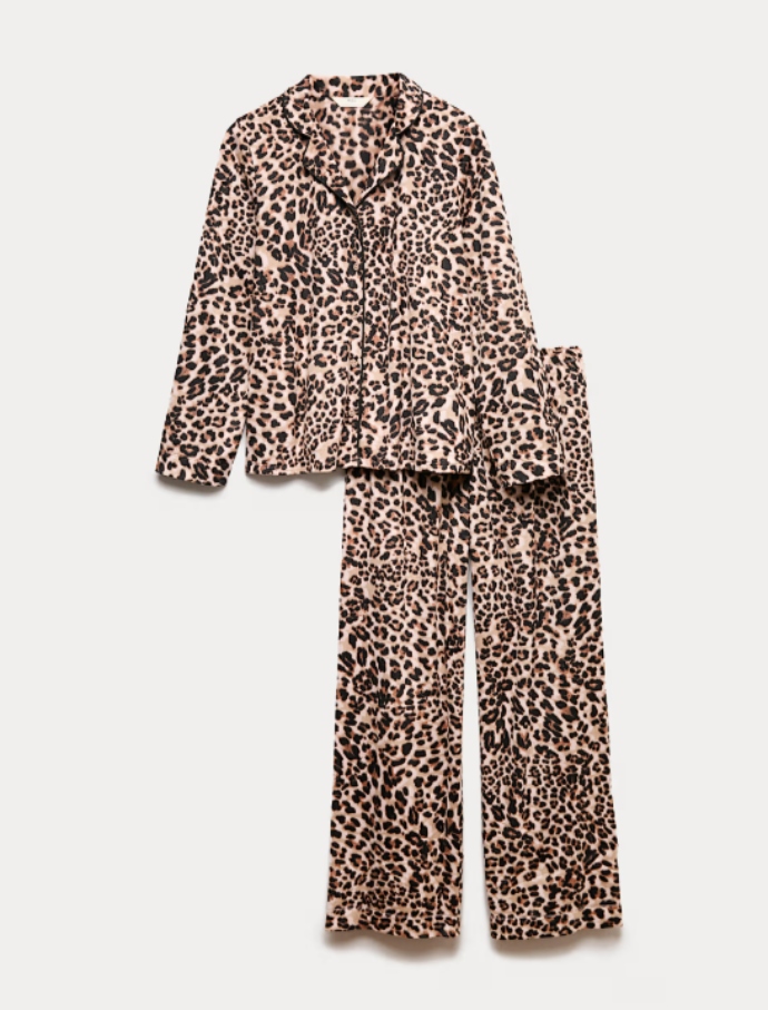 λεοπάρ πιτζάμες από φλις ύφασμα
