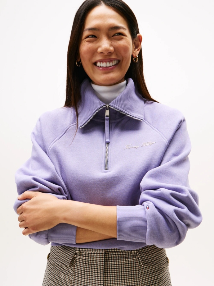 Interlock Fleece πλεκτό πουλόβερ με φερμουάρ