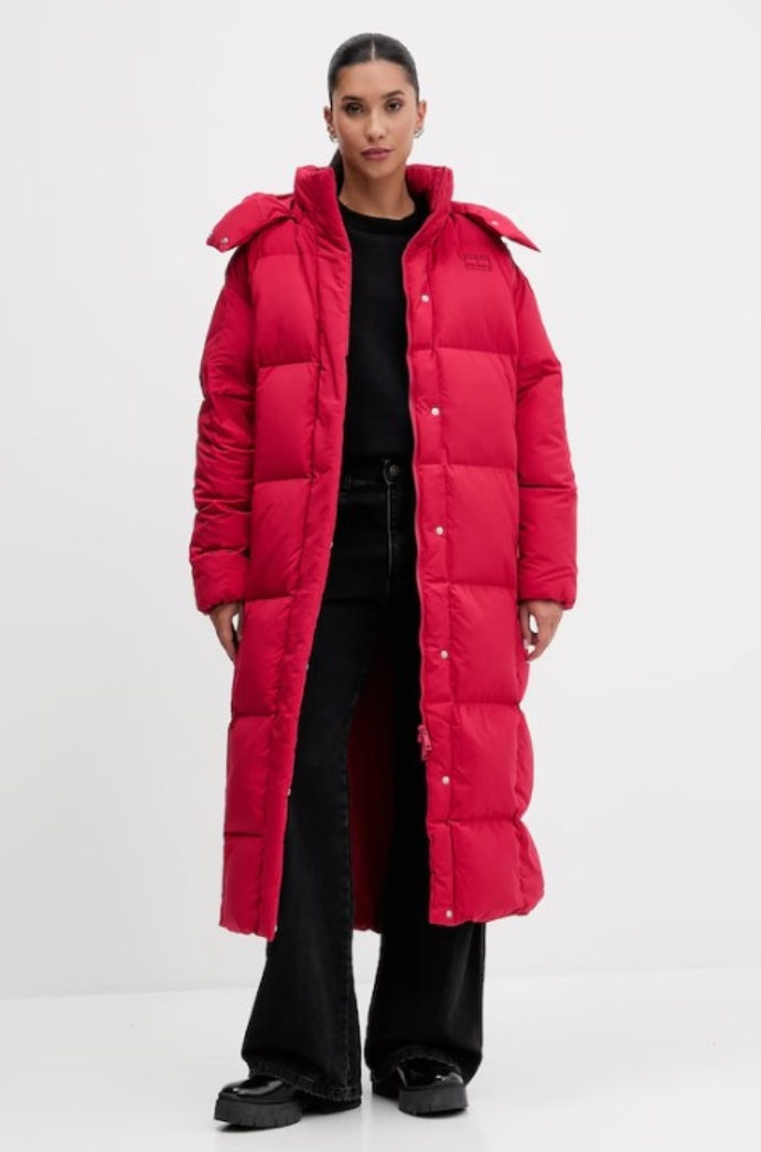 puffer μπουφάν με επένδυση από πούπουλα σε μάξι μήκος με κουκούλα
