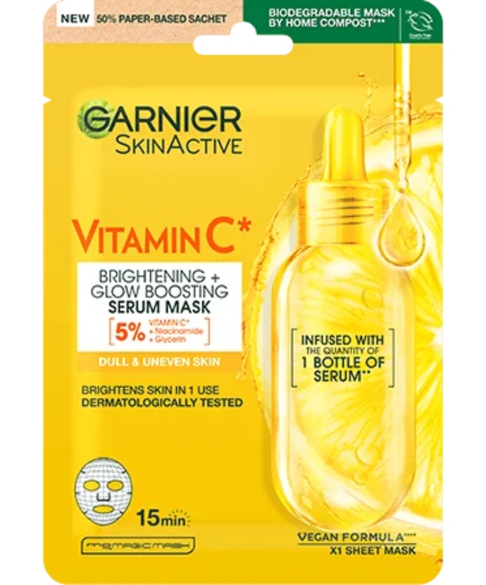 Garnier Skinactive Vitamin C Super Hydrating & Brightening Sheet Mask 28gr