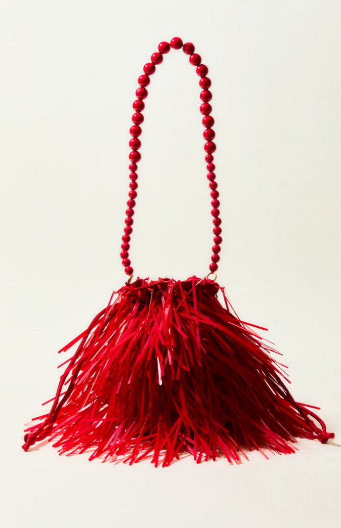 Bucket bag με κρόσσια