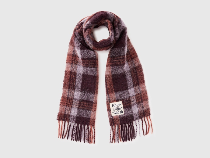 Κασκόλ σκωτσέζικο από ανάμεικτο μαλλί και αλπάκα 