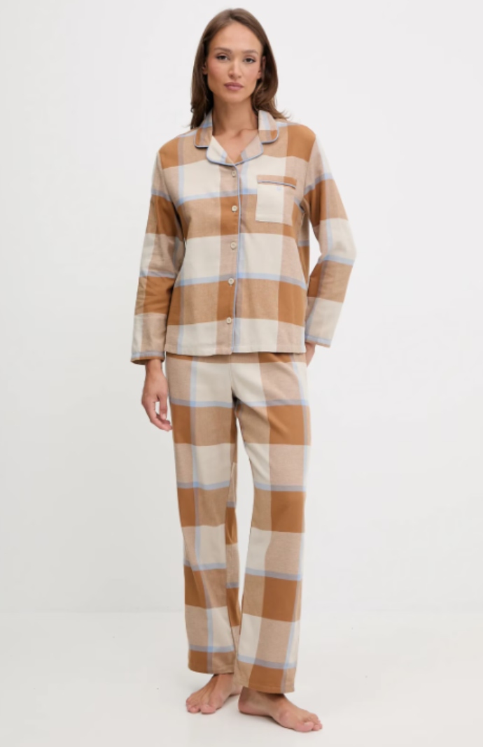 βαμβακερές πιτζάμες με καρό μοτίβο