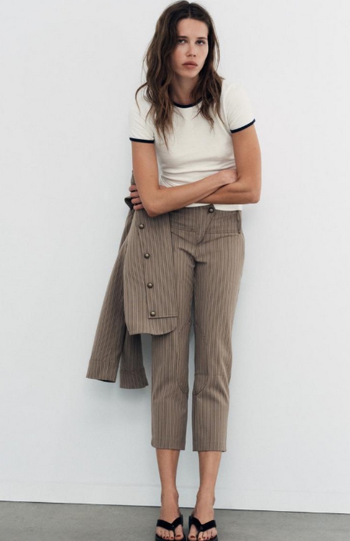 Pinstriped παντελόνι