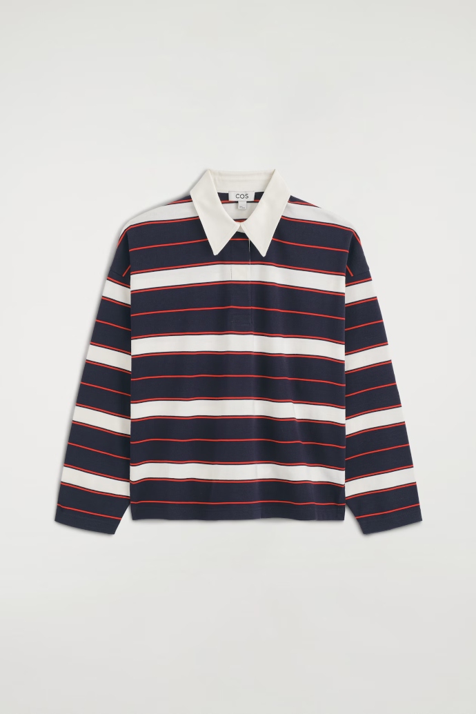 ριγέ βαμβακερό polo shirt