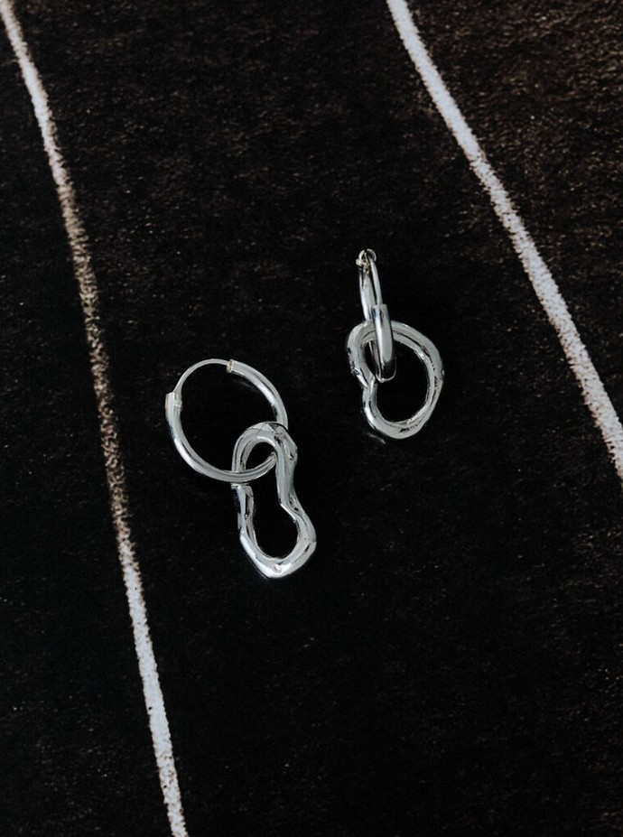 Ασημένια hoop earrings