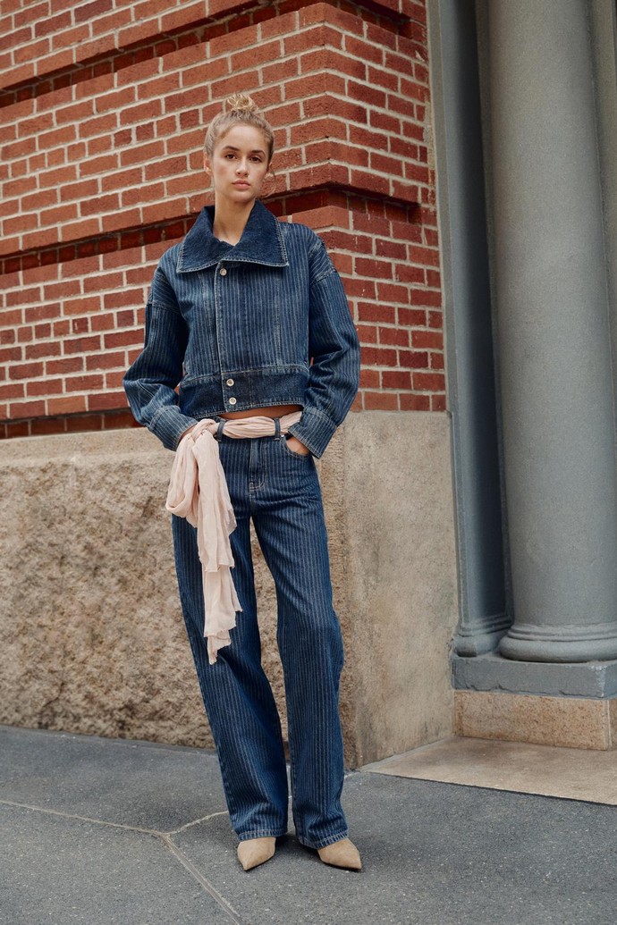 Denim ριγέ jacket