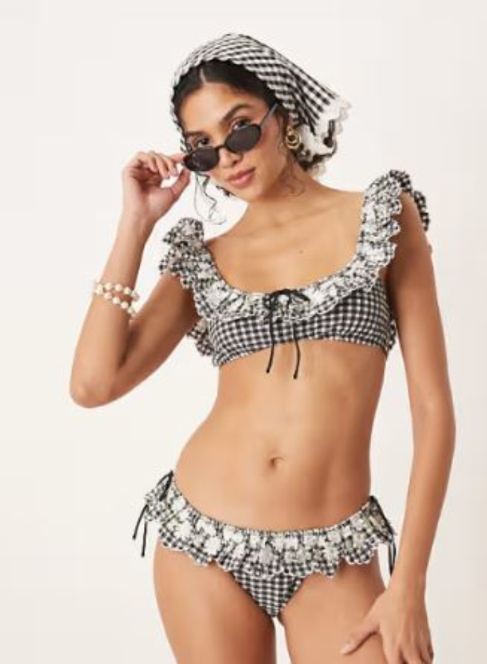bikini top με ruffles
