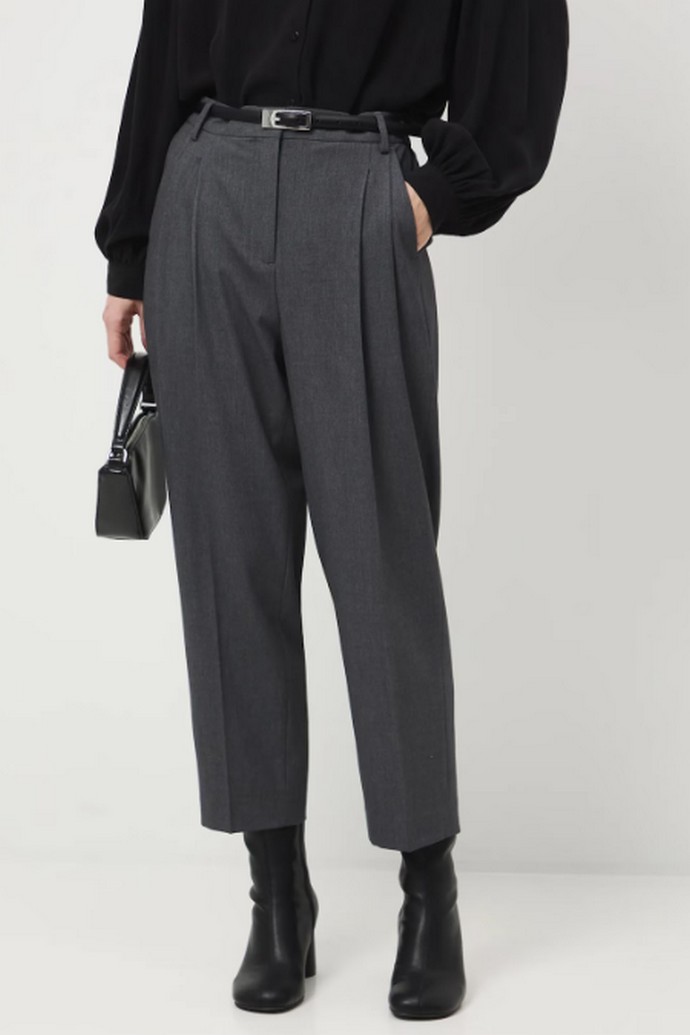 Cropped παντελόνι με πιέτες