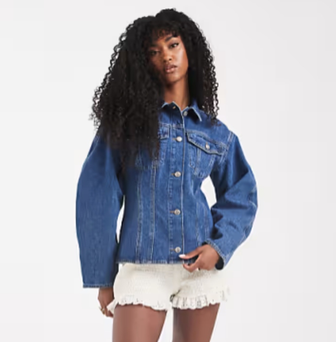 fitted corset denim shirt 