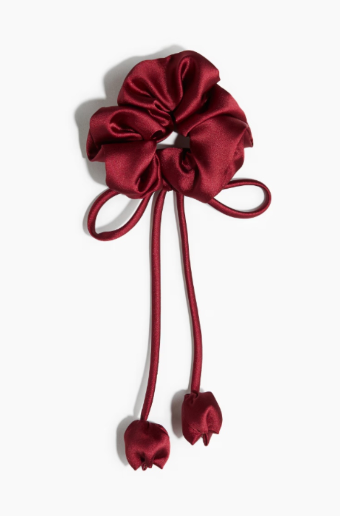 λαστιχάκι μαλλιών από γυαλιστερό ύφασμα με φιόγκο