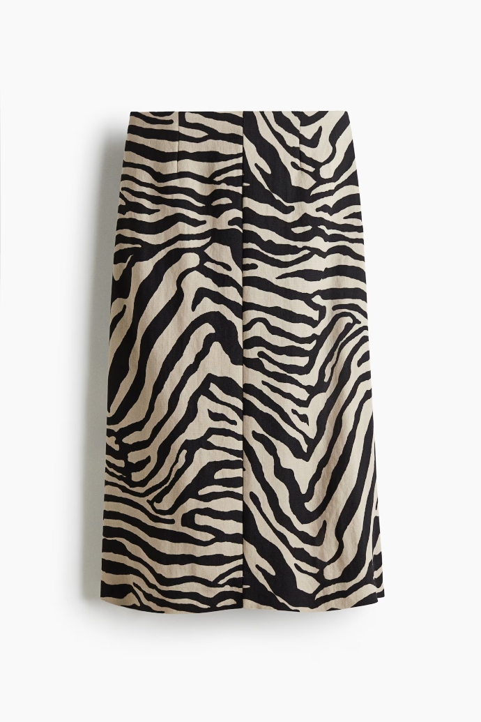 μίντι φούστα animal print σε ίσια γραμμή