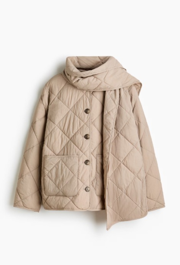 καπιτονέ μπουφάν με ίνα  THERMOLITE® και αποσπώμενο κασκόλ