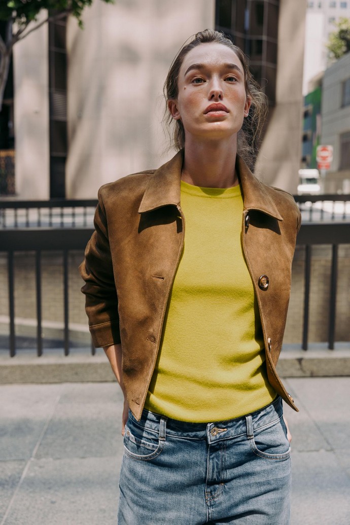 Jacket με όψη από καστόρ