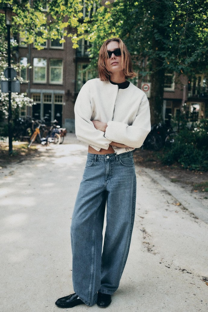 Cropped bomber jacket