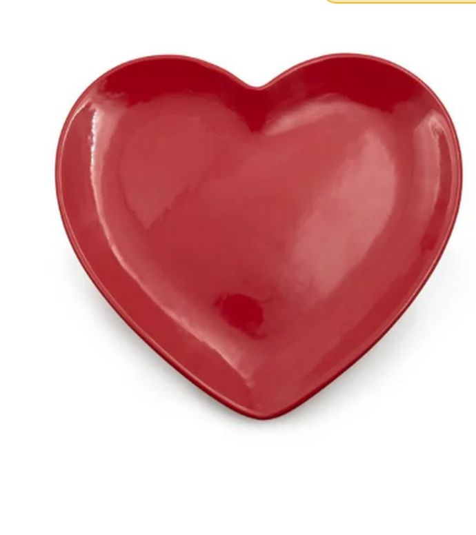 Πιάτο φρούτου ημιπορσελάνης σε σχήμα καρδιάς 