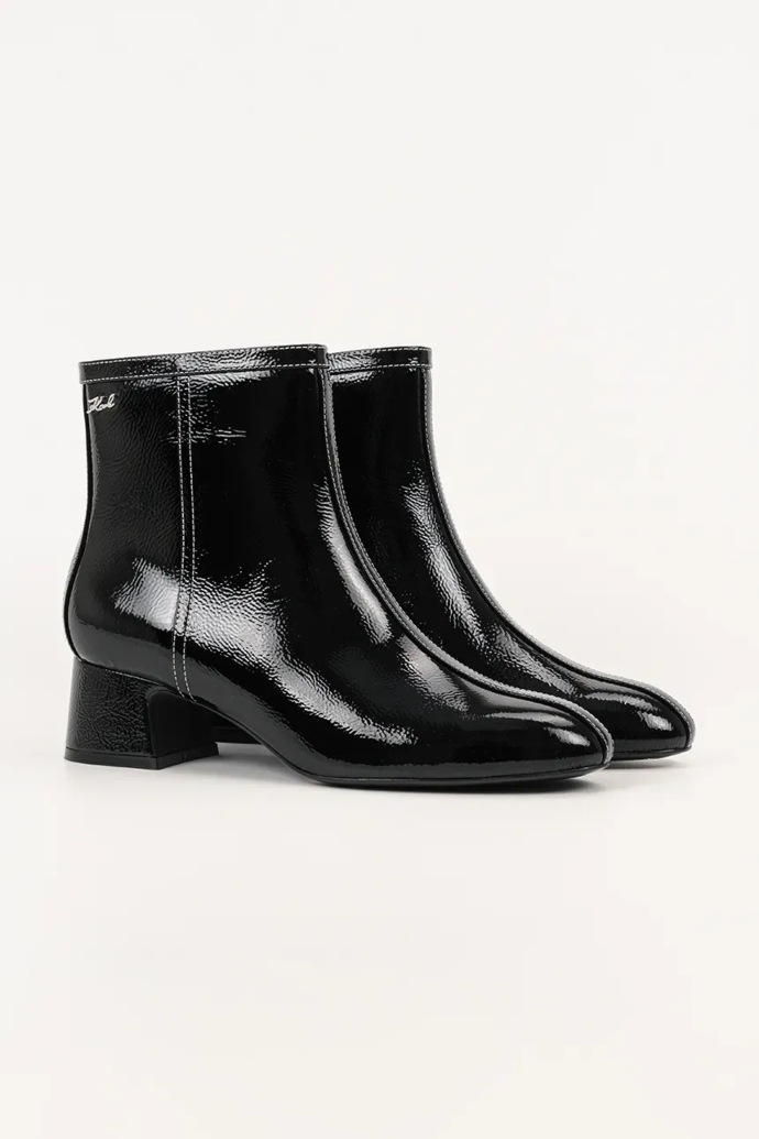 μποτάκια λουστρίνι με χαμηλό τακούνι 