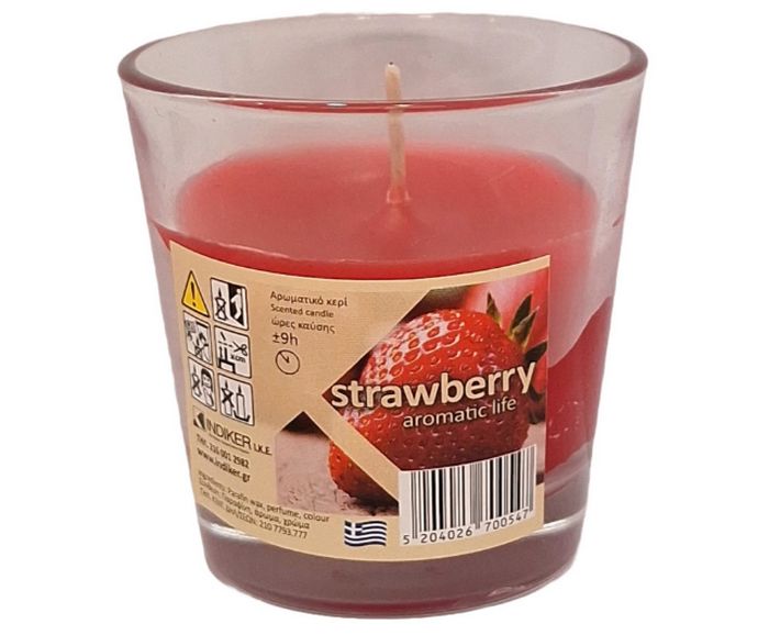 Αρωματικό Κερί σε Ποτήρι Strawberry