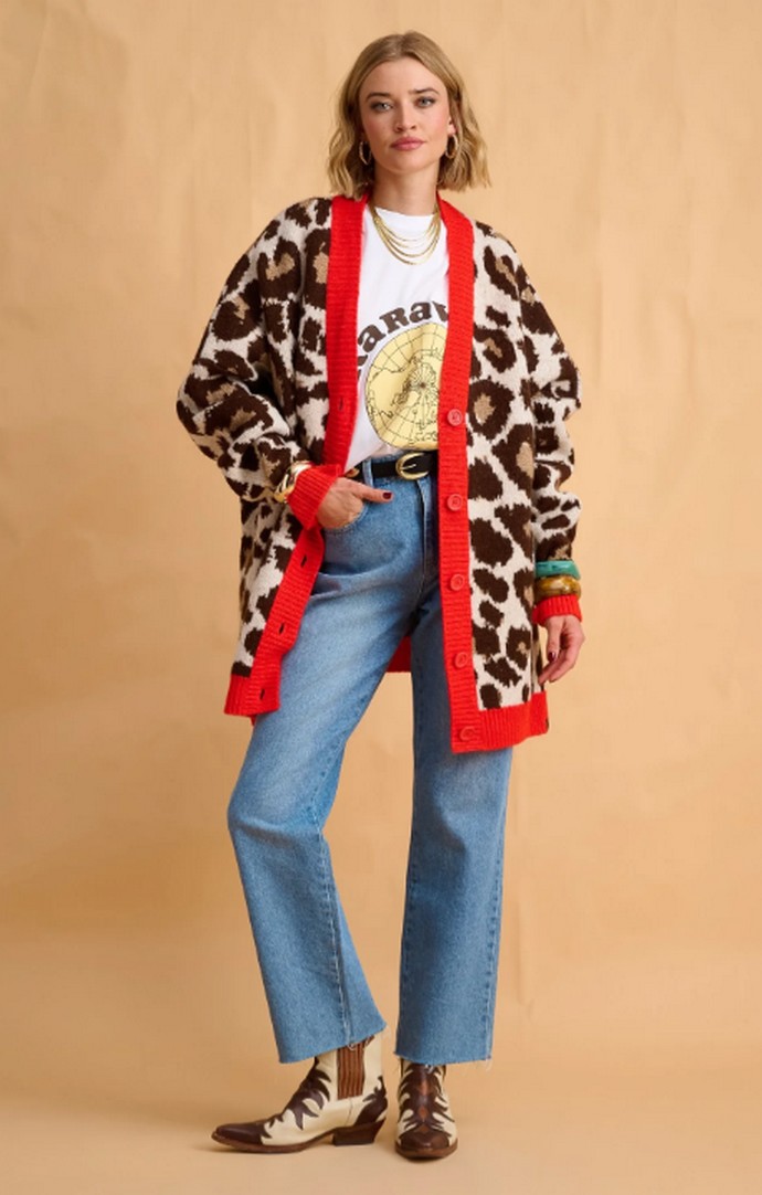 Oversized ζακέτα σε animal print