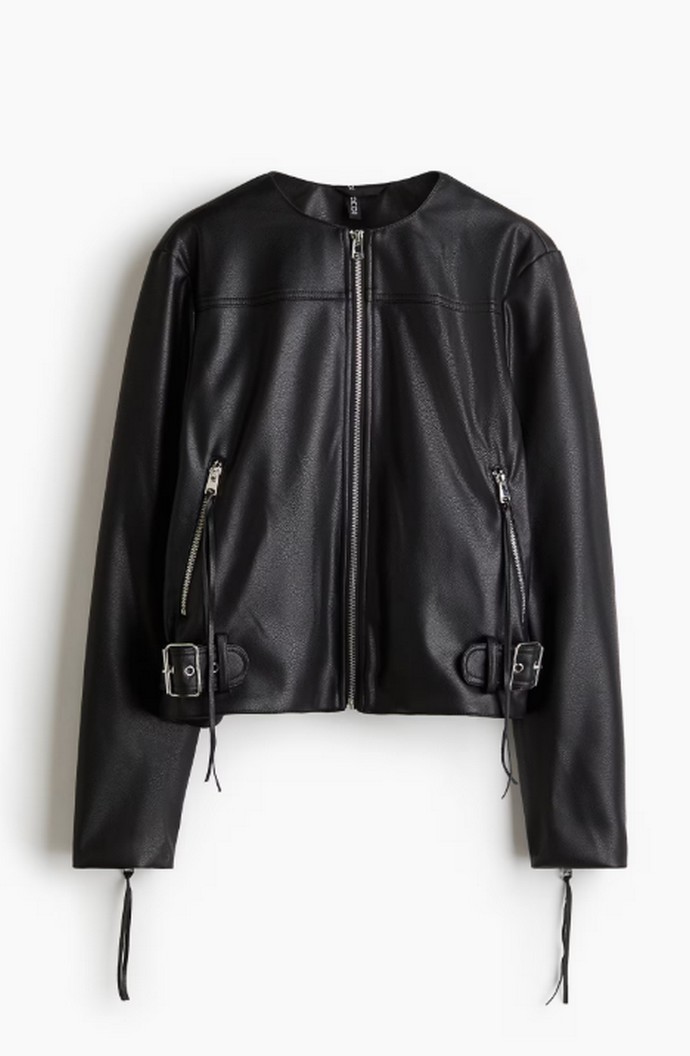 Mπουφάν biker χωρίς γιακά