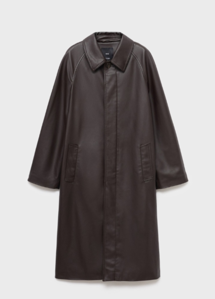 Μακριά καμπαρντίνα από συνθετικό δέρμα