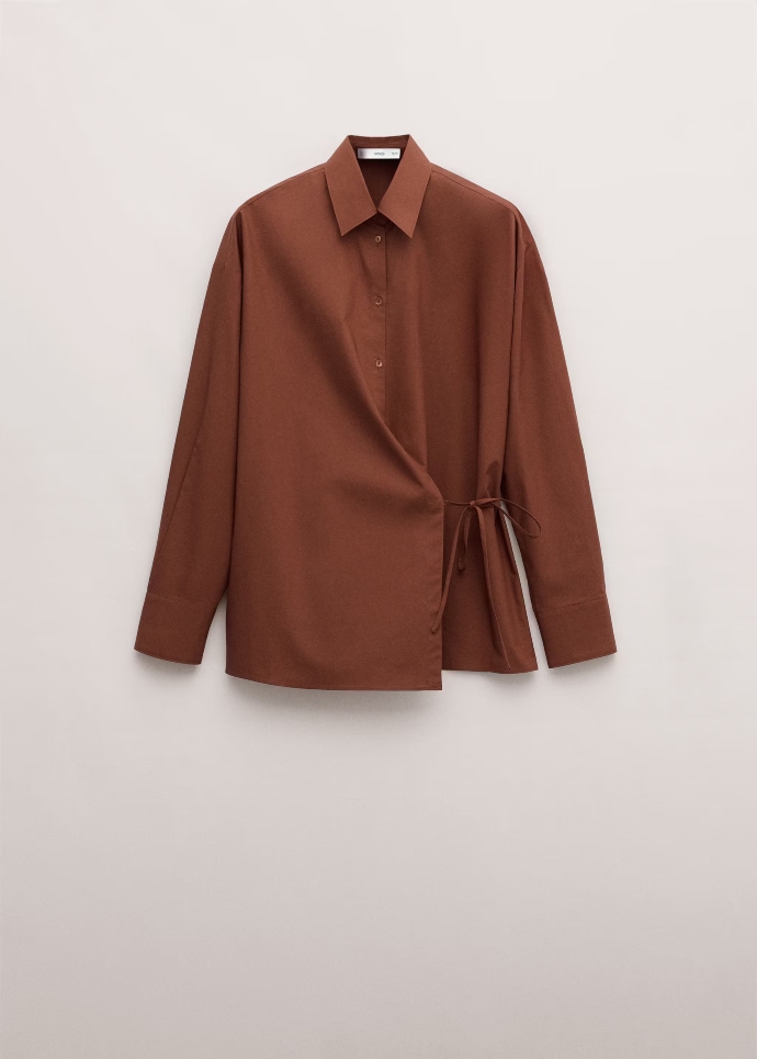 πουκάμισο σε χαλαρή γραμμή με wrap δέσιμο