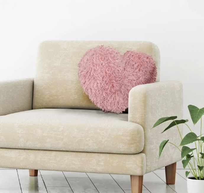 Μαξιλάρι Χειμερινής Διακόσμησης Shaggy Καρδιά