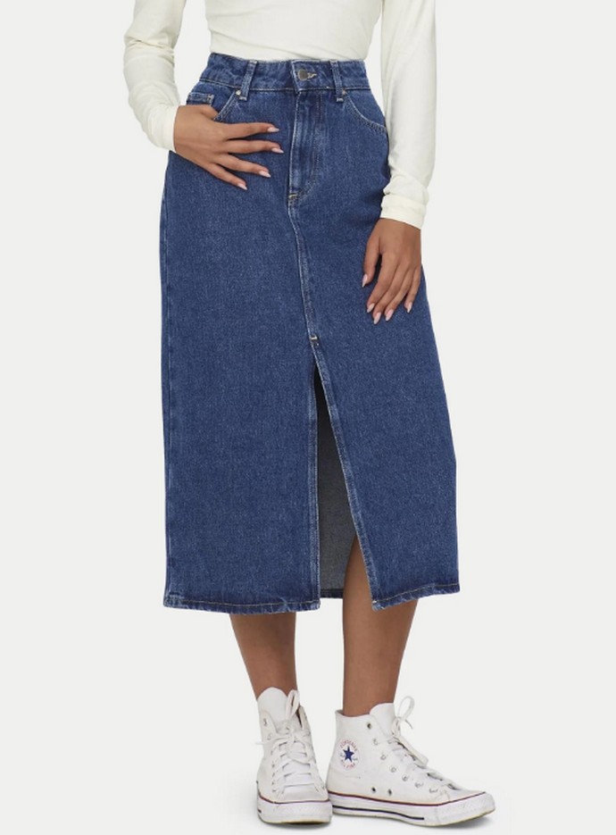 Denim φούστα με σκίσιμο