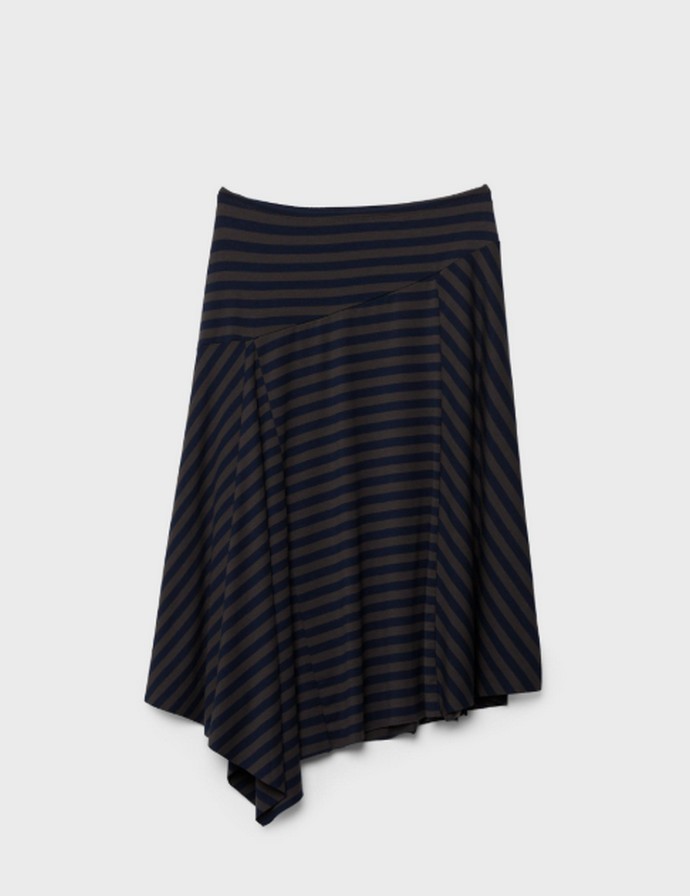 Ριγέ ασύμμετρη φούστα