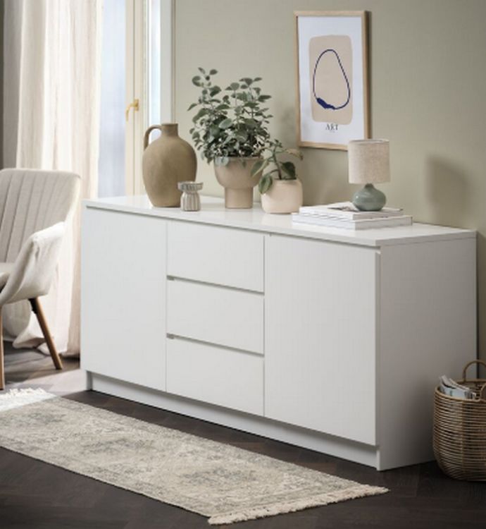 Μπουφές 2 πόρτες 3 συρτάρια λευκό