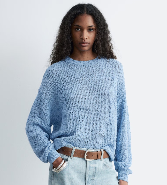 Πλεκτό πουλόβερ από μετάξι και βαμβάκι