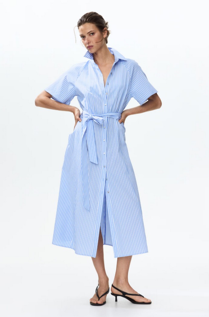 Σεμιζιέ φόρεμα με ζώνη