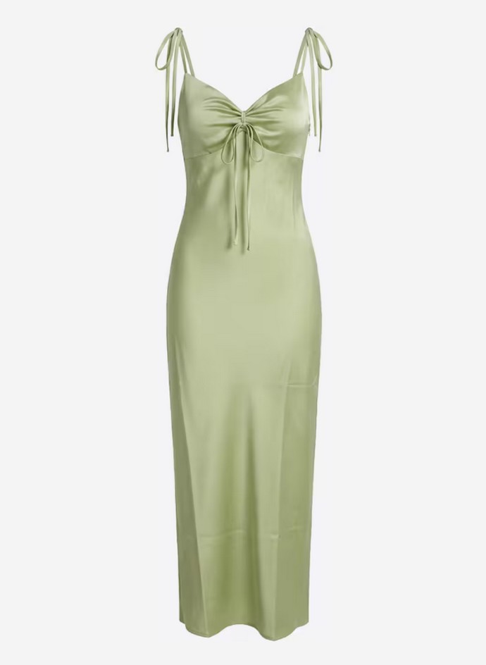 Σατέν φόρεμα με τιράντες