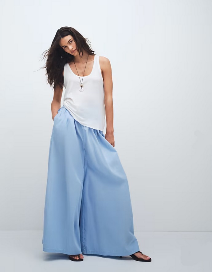 Wide leg παντελόνα