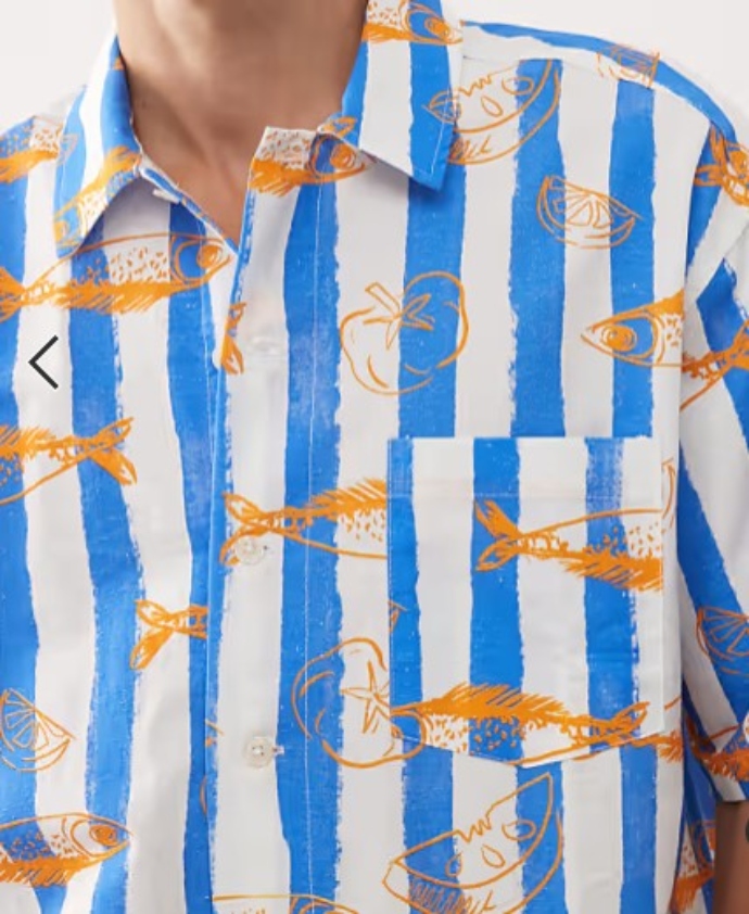 πουκάμισο με fish print και boxy γραμμή