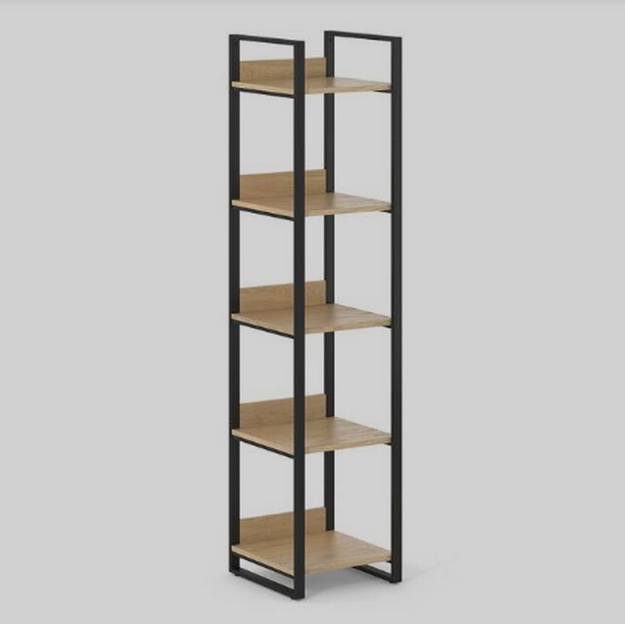 Ραφιέρα-στήλη από μασίφ ξύλο πεύκου και μέταλλο