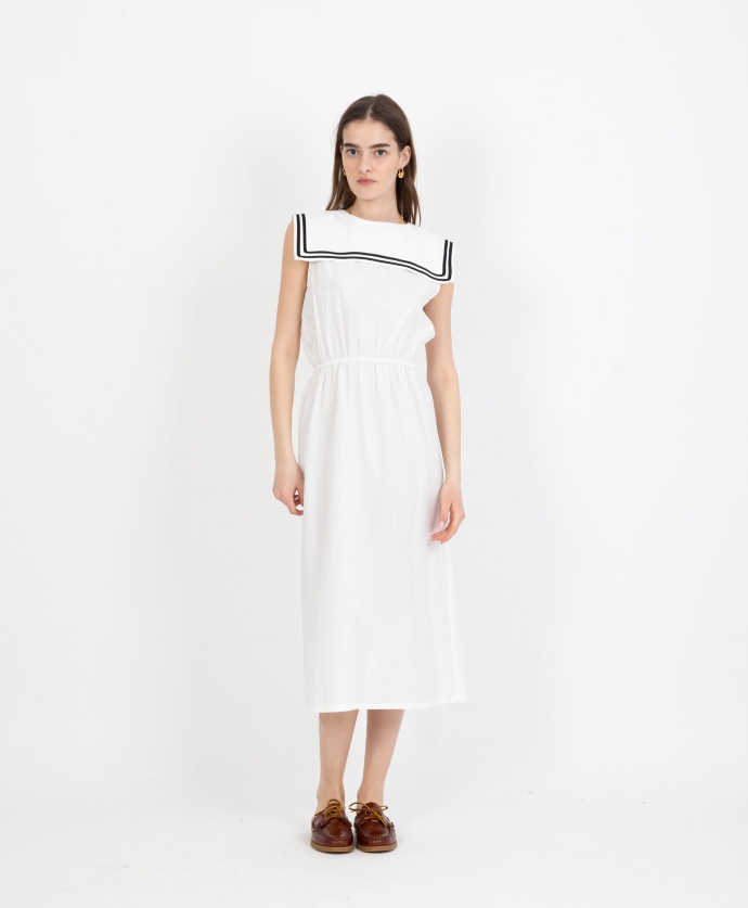 μάξι φόρεμα με sailor γιακά