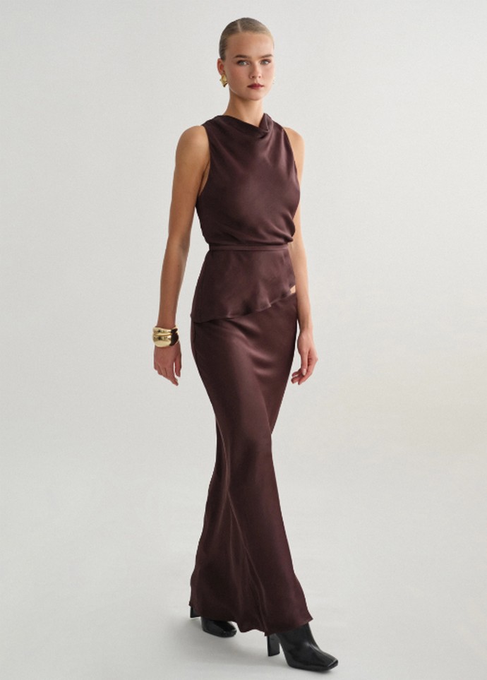 Σατέν μάξι φούστα