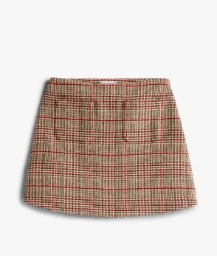 καρό μίνι φούστα από tweed