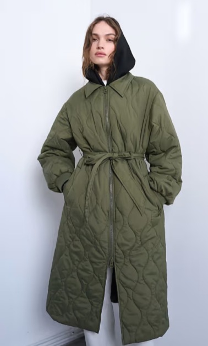 μακρύ jacket με ζώνη