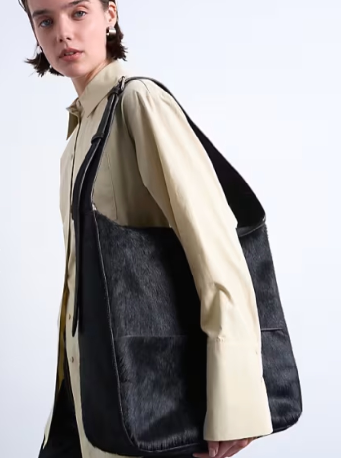 δερμάτινη oversized tote 