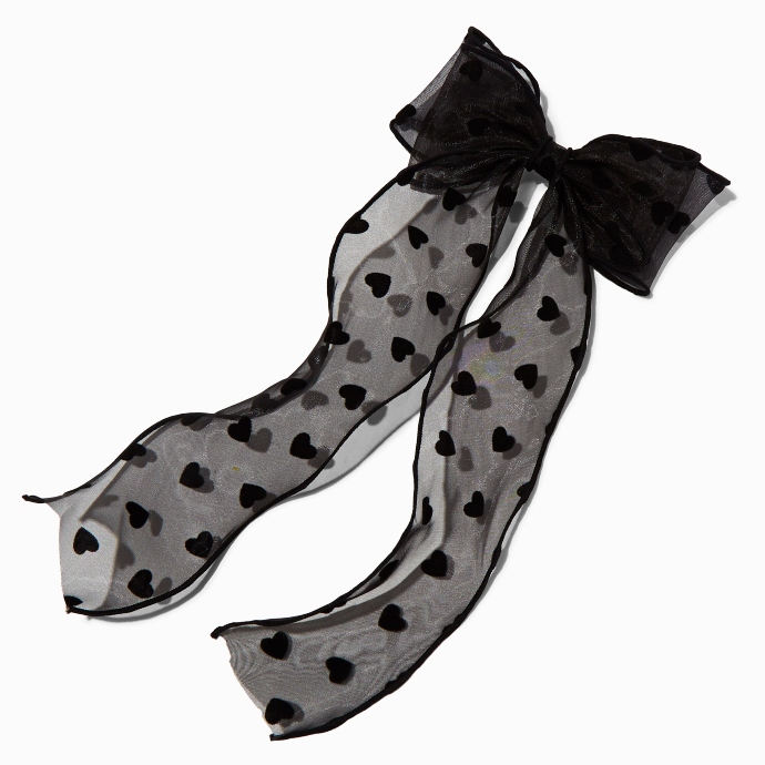 κλιπ μαλλιών με τούλινο φιόγκο από καρδούλες