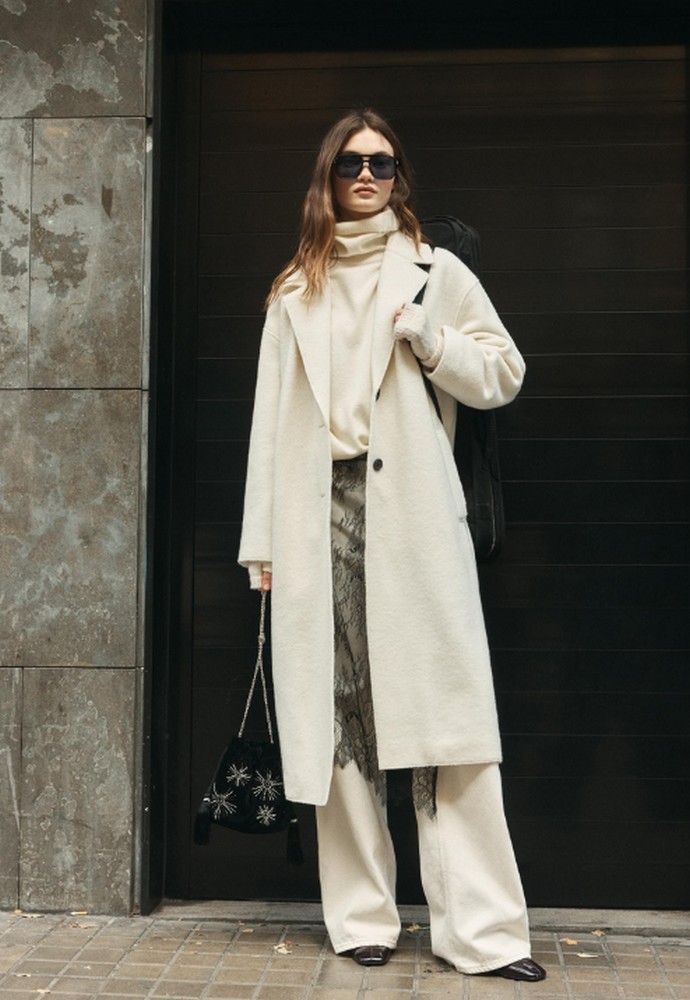 Πανωφόρι με μπουκλέ εφέ