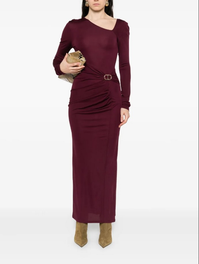 Μακρυμάνικο φόρεμα με ασύμμετρο κόψιμο