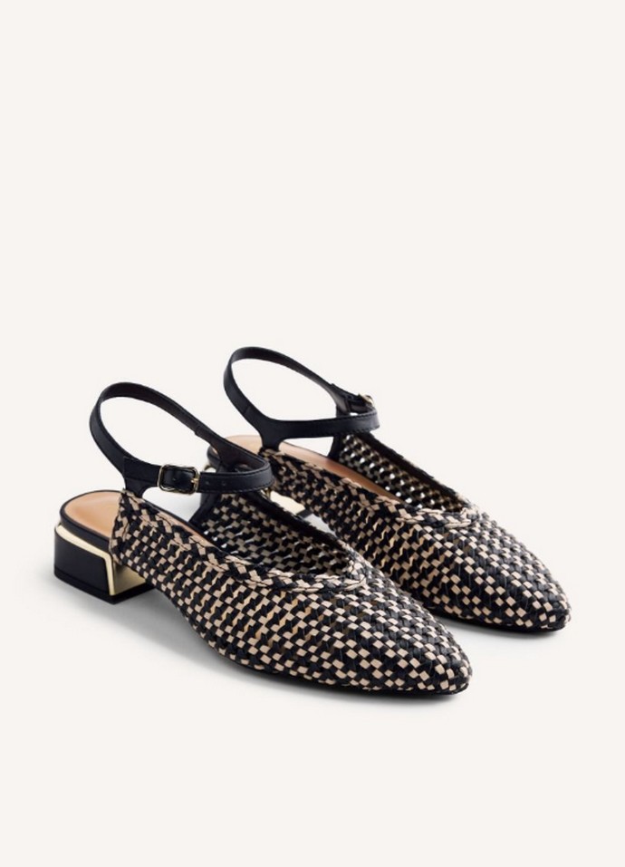 Δερμάτινα slingbacks 