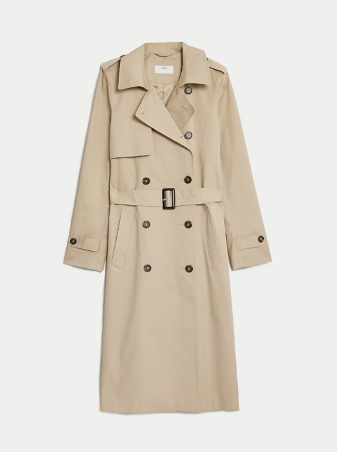 Μακριά καπαρντίνα με ζώνη και υψηλή περιεκτικότητα σε βαμβάκι